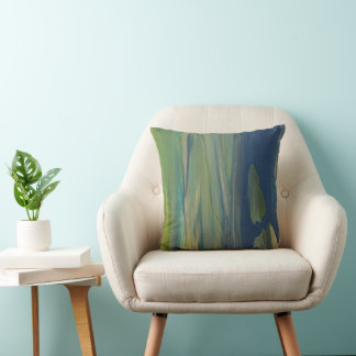 Painted Blue Green Cushion