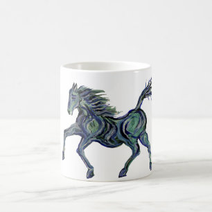 Painted Blue Horse Coffee Mug