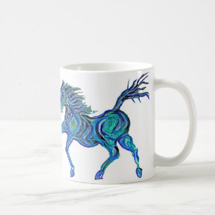 Painted Blue Horse Coffee Mug
