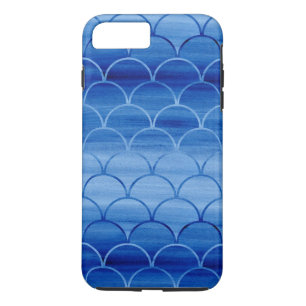 Painted Blue Watercolor Scales iPhone 8 Plus/7 Plus Case