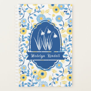 Painted Blue & Yellow Custom Monogram Name Planner