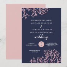 Painted Blush Pink Corals Beach Tropical Wedding