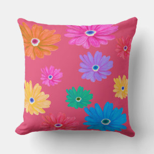 Painted Bold Blooming Flower Design Cushion
