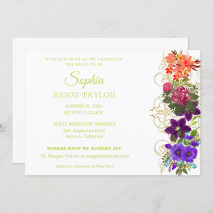 Painted Botanical Bridal Shower Invitation