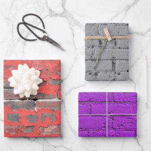 Painted Brick Wall Variety Wrapping Paper Sheet