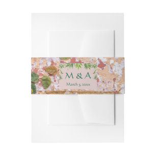 Painted Bricks Green Ivy Wedding  Invitation Belly Band