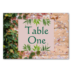 Painted Bricks Green Ivy Wedding Table Numbers