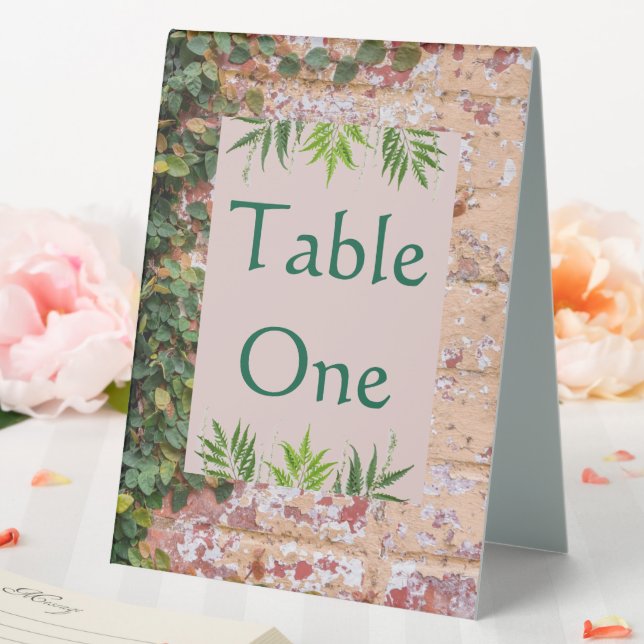 Painted Bricks Green Ivy Wedding Table Numbers (In SItu (Wedding))