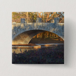 Painted Bridge At Sunset by Shirley Taylor 15 Cm Square Badge