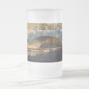 Painted Bridge At Sunset by Shirley Taylor Frosted Glass Beer Mug