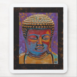 Painted Buddha, Framed Mouse Mat