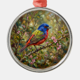 Painted Bunting Metal Tree Decoration
