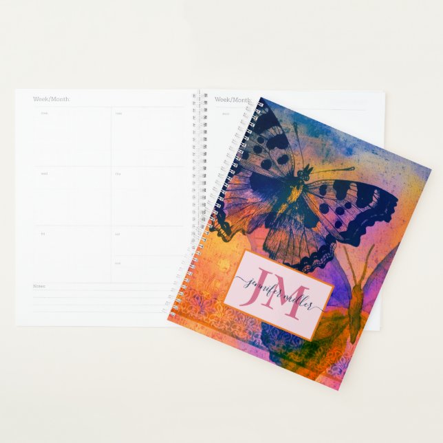 Painted butterflies  personalised planner (Display)