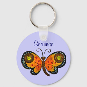 Painted Butterfly Personalised Key Chain