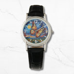 Painted Butterfly Starry Night Sky Elegant Womans<br><div class="desc">Painted Butterfly Starry Night Sky Elegant Womans Watches features a trendy colourful painted butterfly with the moon and stars in the background. Created by Evco Studio www.zazzle.com/store/evcostudio</div>