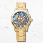 Painted Butterfly Starry Night Sky Elegant Womans<br><div class="desc">Painted Butterfly Starry Night Sky Elegant Womans Watches features a trendy colourful painted butterfly with the moon and stars in the background. Created by Evco Studio www.zazzle.com/store/evcostudio</div>