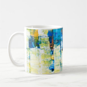 Painted canvas texture. Red and blue shading on ca Coffee Mug