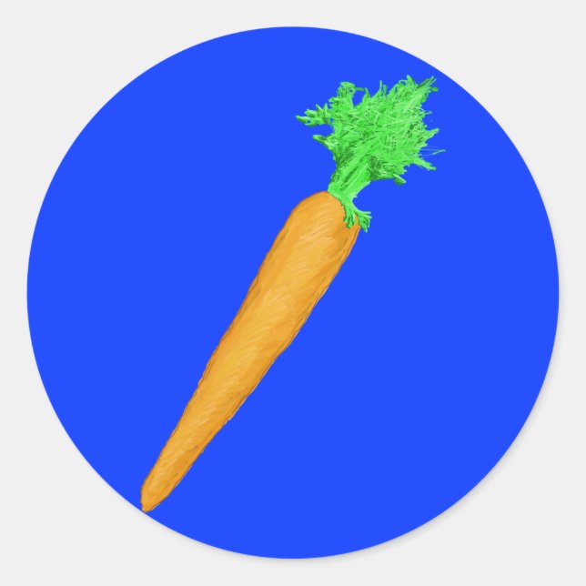 Painted Carrot Classic Round Sticker (Front)