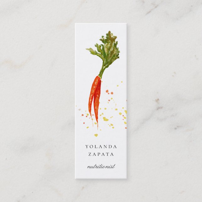 Painted Carrots Mini Business Cards (Front)