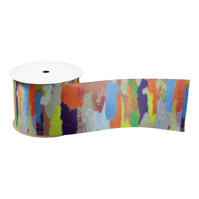 Painted cement ribbon satin ribbon (Spool)