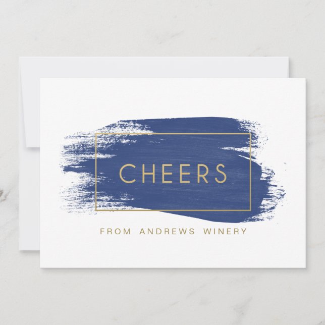 Painted Cheers Corporate Holiday Thank You Card (Front)