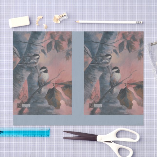 Painted Chickadees DBL Tissue Paper (Craft)