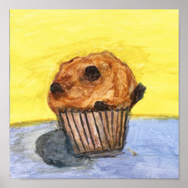 Painted Chocolate Chip Muffin Canvas Print (Front)