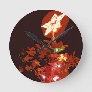 Painted Christmas Round Clock