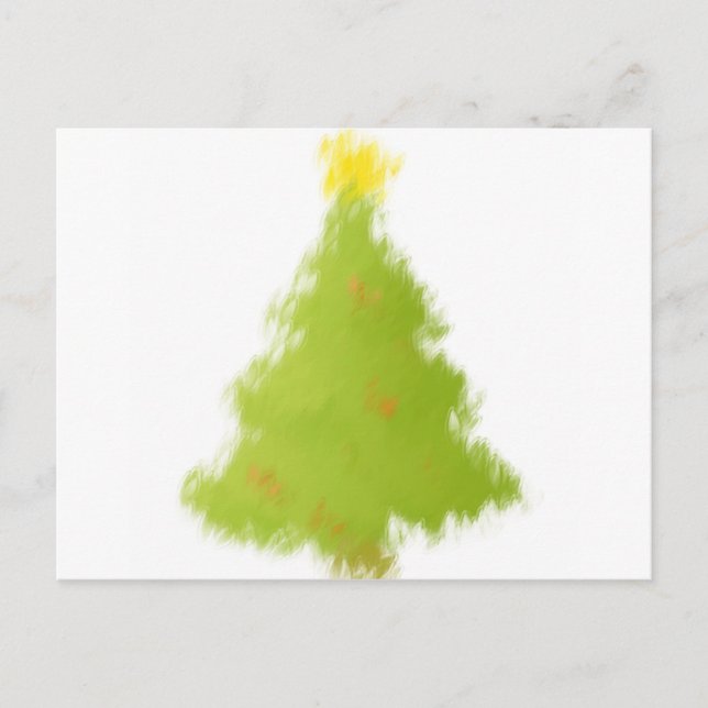 Painted Christmas Tree Holiday Postcard (Front)