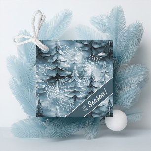Painted Christmas Trees Blue ID1008 Favour Tags
