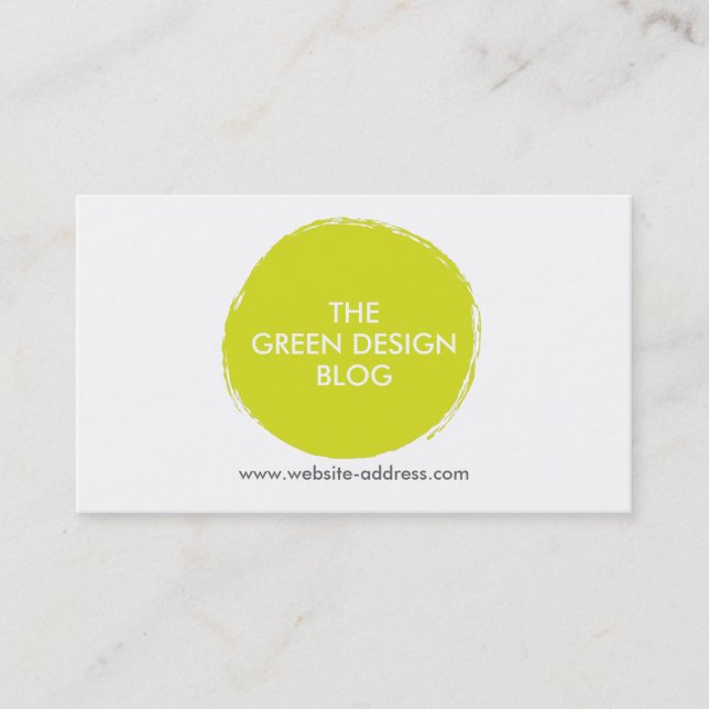 PAINTED CIRCLE LOGO in CITRON GREEN Business Card (Front)