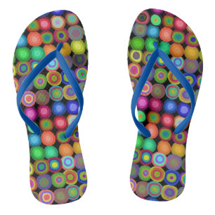 Painted Circles   Colourful Flip Flops