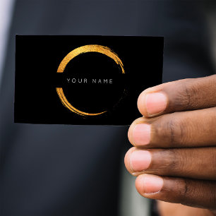 Painted Circles Golden Foil Black Vip Business Card