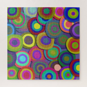 Painted Circles Multicolors Jigsaw Puzzle
