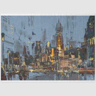 Painted City at Night  Tissue Paper