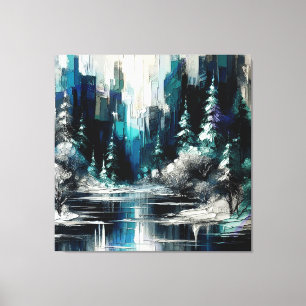 Painted City Winter Scene 1006 Canvas Print