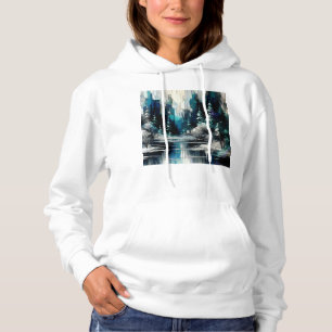 Painted City Winter Scene 1006 Hoodie