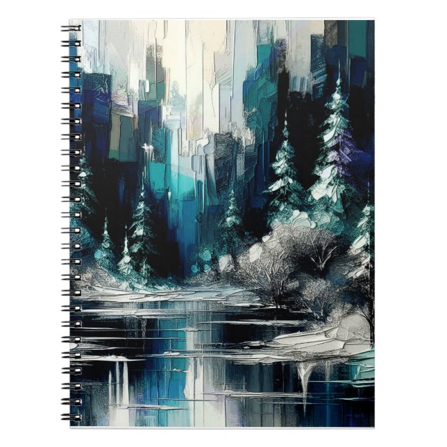 Painted City Winter Scene 1006 Notebook (Front)