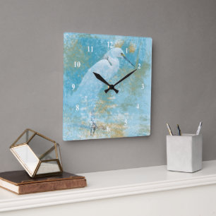 Painted Coastal Snowy Egret Wall Clock
