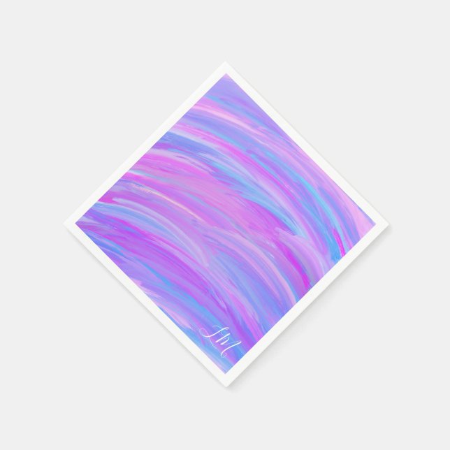 Painted Colours Personalised Paper Napkin (Corner)