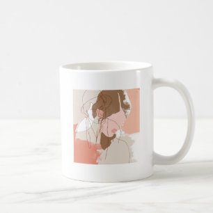 Painted Contour Female Portrait Coffee Mug