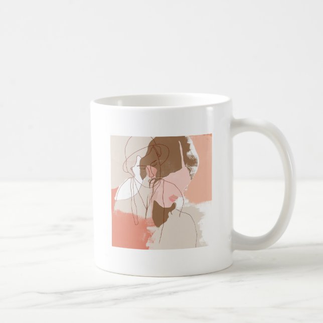 Painted Contour Female Portrait Coffee Mug (Right)