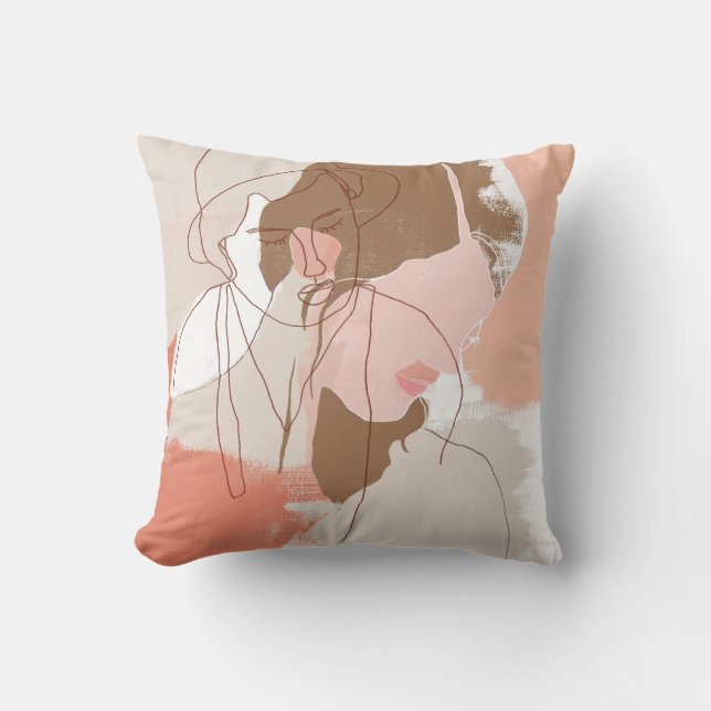 Painted Contour Female Portrait Cushion (Front)