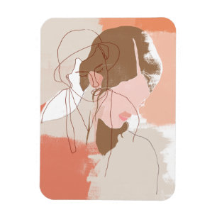 Painted Contour Female Portrait Magnet