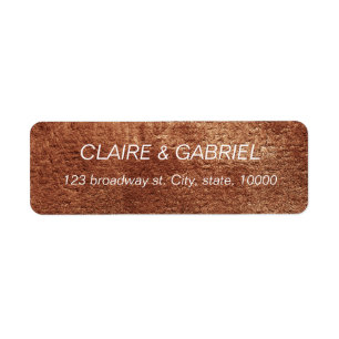 Painted copper colour modern simple return address
