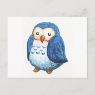 Painted Cute Owls Postcard