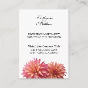 Painted Dahlia Flower in Pink Reception Cards