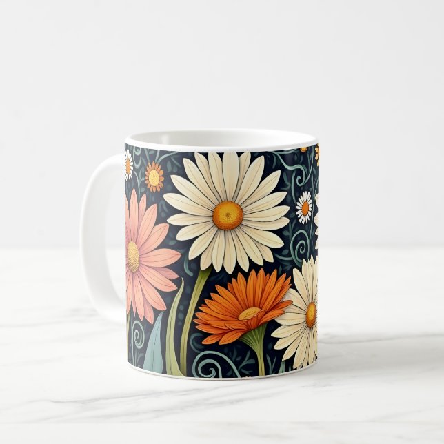 Painted Daisies Meadow Coffee Mug (Front Left)