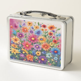 Painted Daisies - Metal Lunchbox