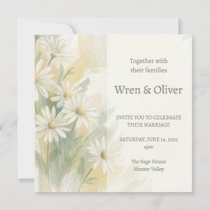 Painted Daisy Wildflower Wedding Invitation
